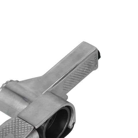 Kp 698 Pneumatic Air Belt Sander With Telescopic Switch, 2 Inch Ring Belt Sander front view showing aluminum alloy body and ergonomic handle.