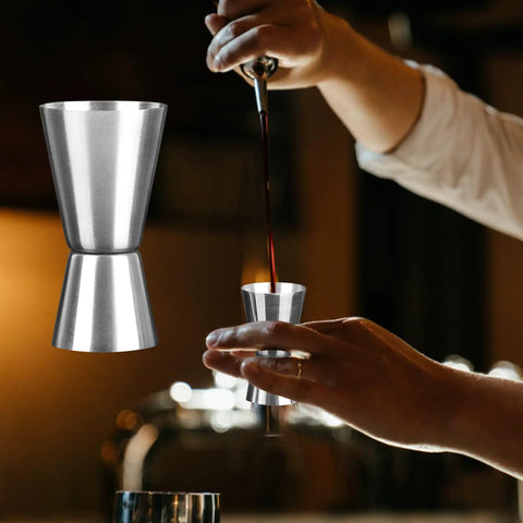 Two Piece Stainless Steel Double Head Measuring Cup 1 Oz 2 Oz Jigger For Cocktails Barware Japanese Style Silver Bar Grade Drink Measuring Tool For Home Bar Pros And Restaurants And Home Kitchens Dishwasher Safe, measuring cocktail