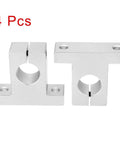 4 pcs Four Pack SK20 Aluminum Linear Motion Rail Clamping Guide Support For 20mm Shaft Low Friction Corrosion Resistant High Precision Sliding Guide Kit For Multi Axis Machinery, shown front view