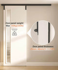 72 Inch Box Rail Sliding Barn Door Hardware Kit With Ceiling Mount Built Tough Black For Exterior And Interior Use No Door Included Fits Up To 32 Inch Opening And 36 Inch Door Panel Aluminum Alloy Track installed view with door details