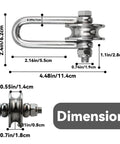 D Shaped Long Shackle Pulley 4.48x2.4 Inch 360 Degree Rotating Stainless Steel Bow Anchor Roller Detachable Bearing dimensions