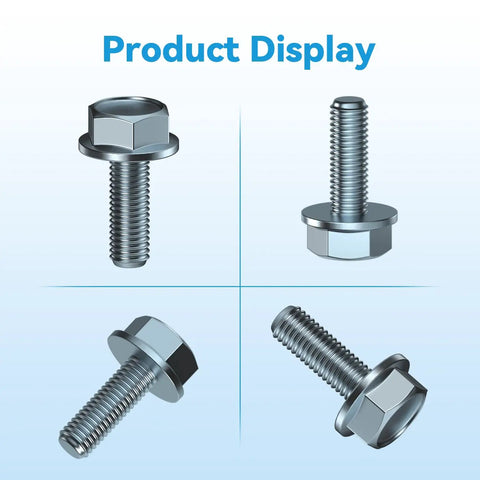 M10x1.25 Hex Head Flange Bolts 25mm Length 10 Pack For ATV UTV Quad Go Kart Lawn Mower Snowmobile Motorcycle Truck And More Durable Steel Fasteners For Automotive And Equipment, displayed at various angles