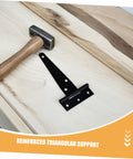 8 Pack Black T Shape Gate Hinges With Screws Zinc Plated T Strap Hinges for Outdoor Wood Fences Barn Shed Deck Hardware with hammer