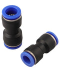 Top Tier 50 Piece Pneumatic Push Fit Connector Kit With 4 6 8 10 And 12 Mm Quick Release Adapters For Auto And Industrial Projects Making Airtight Leaks Free Seals Super Cool For Pros. Black plastic pneumatic push fit connectors with blue release rings