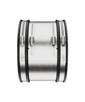Shielded PVC Pipe Coupling for Cast Iron Plastic or Steel to Cast Iron Plastic or Steel Plumbing Fittings with stainless steel clamps.