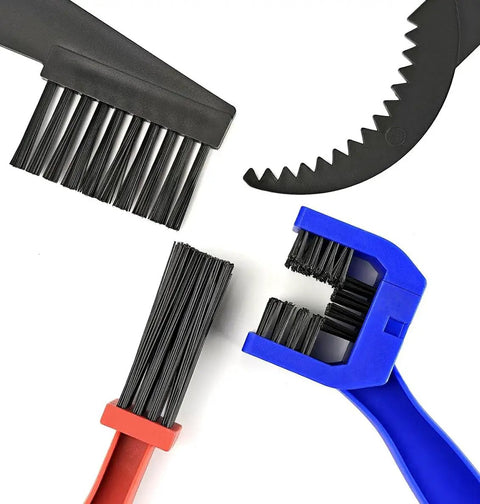 Five Piece Bike And Motorcycle Chain Cleaning Kit With Sprocket Scraper Sprocket Brush And Three Chain Cleaning Brushes
