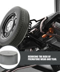 Four Pack Rubber Bearing Caps For Trailer Wheel Hub And Bearing, Black Reusable Dust Caps, installed on a wheel hub, reducing wear.