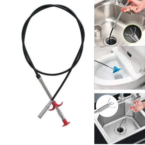 36 Inch Drain Clog Remover Tool With Flexible Claw Grabber For Fast Hair Removal In Sinks Showers Tubs And Drains Without Chemicals Bendable Retrieval Tool For Pipes Kitchen Bathroom RV