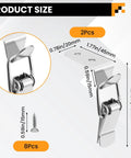 Beefy Stainless Steel Tool Box Hood Locks Latches 90 Degree Spring Loaded Toggle Lock Kit 2 Pack with screws and dimensions
