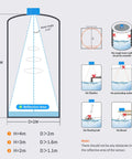 Diagram showing Blue Ultrasonic Water Level Sensor With WiFi, IP66 Tank Monitoring For 0-4M Range and installation specifications.