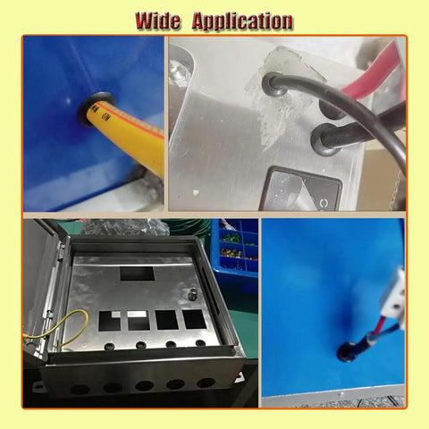 100 Piece Silicone T Type Rubber Grommet Kit Six Sizes for Wiring Automotive Firewall Holes shown in various applications