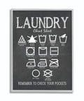 Laundry Cheat Sheet Gray Framed Wall Art 11x14 Multi Color Dope Giclee Lithograph With Textured Brush Stroke Finish In A Thick Gray Wood Grain Frame Ready To Hang
