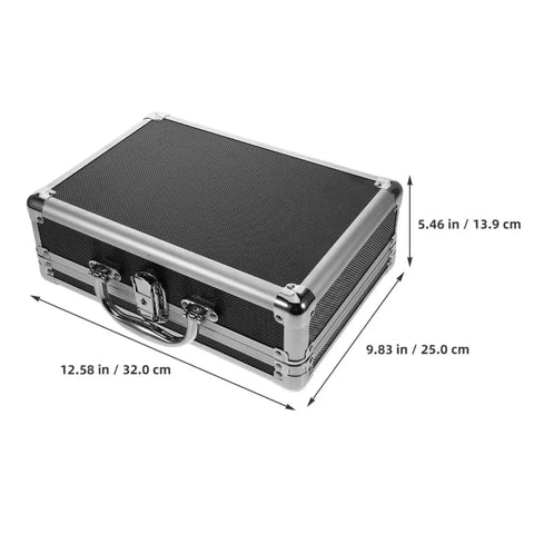 Rock Solid Hardcore Aluminum Rolling Tool Box With Secure Lock And Sturdy Grab Handle Lightweight Portable Design For Mechanics DIY Creators And Contractors Mobile Workshop Storage Solutions dimensions top view