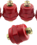 Busbar Insulator Kit 5 Piece Red Resin SM-25 M6 Polyester Standoff Insulators With Screws For Electrical Cabinets Built Tough For High Temp Fire Resistant Durable And Easy Install, red epoxy insulators with M6 screws