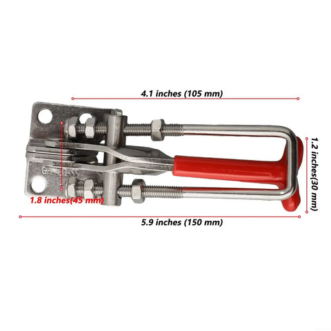 Heavy Duty Stainless Steel Toggle Latch With Self Locking Clamp For Secure Panel And Lid Fastening Holds Up To 440 Pounds Load In One Hand, 150mm