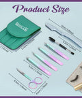 7 Piece Eyebrow Tweezers Set With Curved Scissors And Eyebrow Razor For Ingrown Hair Removal, Precision Facial Hair Tools For Brows