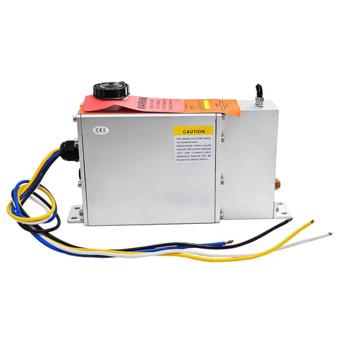 Heavy Duty Electric Over Hydraulic Marine Grade Trailer Brake Actuator 1600 Psi with wires, designed for easy installation on boat trailers.