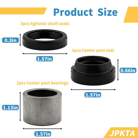 Heavy Duty Washer Center Post Bearing And Seal Kit Replacement Part includes sizes and types for smooth laundry operation.