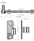 No Weld Easy Install Stainless Steel Gate Hinge For Farm Fence, Heavy Duty Eye Hinge Plate showing dimensions, Rust Resistant 304