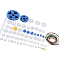 64 Kinds Plastic Gears, Pulleys, And Belts Kit For Robot Motors, Engineering Projects, And Model Making, Durable Plastic Components For DIY Builders