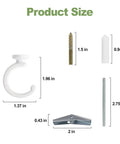 Product size details of Top Notch Ceiling Hooks For Hanging Plants And Storage Gear Featuring Tough As Nails Steel Swag Hooks.