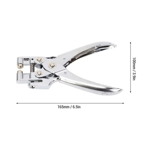 Heavy Duty Single Hole Puncher For Office And School Paper Craft Work Handheld Metal Eyelet Grommet Punch Tool side view, Cr plated