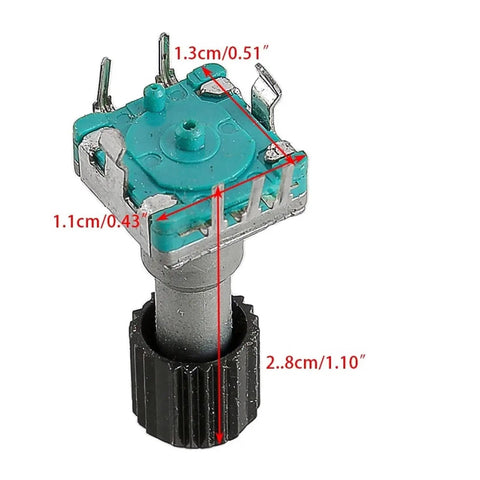 Two Pack Navigation Knob Rotary Encoder With 15 Pulse Switch EC11G1574402 For Toyota Highlander And BYD, size details visible