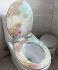 Heavy Duty Resin Toilet Seat Cover With Soft Slow Close Lid Universal European Fit waterproof design featuring beach theme with sea shells.