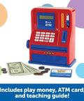 Kid Friendly Interactive Pretend ATM Bank For Kids Electronic Piggy Bank with play money and ATM card set