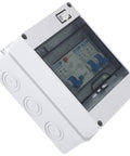 Rock Solid Household Circuit Breaker in Crisp White with two switches, designed for AC safety and overload protection.