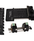 Pro Level Chisel Sharpening Jig With Adjustable Angle Ruler And Secure Clamps For Five To Seventy Millimeter Blades, detailing angle gauge.