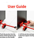 User guide for Heavy Duty Furniture Movers With Wheels And Glide Pads 300 Lbs Capacity Lever Lift Tool for easy use.