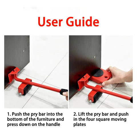 User guide for Heavy Duty Furniture Movers With Wheels And Glide Pads 300 Lbs Capacity Lever Lift Tool for easy use.