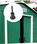 Sliding Barn Door Hardware Kit Carbon Steel Track And Pulley Accessories for green barn door with stopper detail inset.