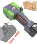 Portable 2 In 1 Electric Strapping Machine With Automatic Welding Tensioner And Cutter For 1/2 To 5/8 Inch PP PET Tape close-up view with battery