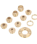 Brass Router Jig Guide Set Brings Hella Precise Trimming With Eight Adapter Sizes And Tough Carry Case parts in brass, eight sizes for precise routing.