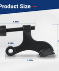 Built Tough Zinc Hinge Pin Door Stops Adjustable Matte Black Finish With Plush Bumper Caps To Save Drywall And Hardwood Floors Effortless Drop In Installation Eight Pack No Drama Setup, 2.55in size with measurements.