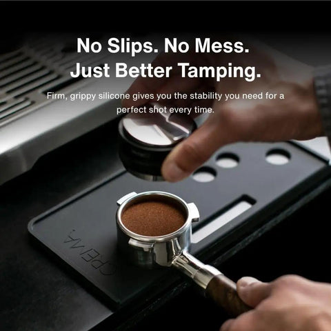 Non Slip Espresso Tamping Mat For Barista Express Pro Grade Silicone Countertop Protector with portafilter and tamper