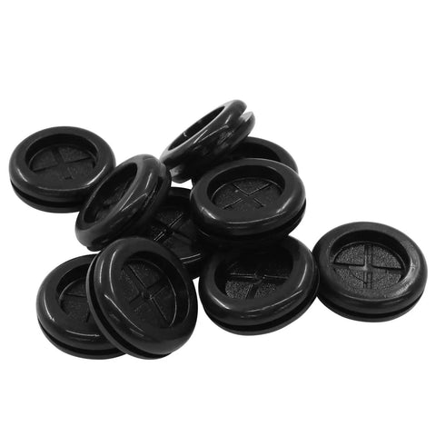 10 Pack 3/4 Inch Inner Diameter Rubber Grommets Black Double Sided Round Hole Plugs For Electrical Boxes, Cable Management And Automotive Wiring