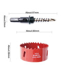 Hole saw and arbor set: HSS bi-metal 80mm hole saw with arbor and pilot drill bit for wood, PVC, plasterboard