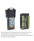 Offline CNC Motion Controller For 3 And 4 Axis With USB Interface, Independent Control Panel shown with handheld unit and interface board