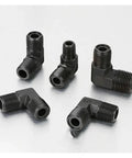 Heavy Duty Hydraulic Elbow Pipe Fitting For 90 Degree Connection Linking Inch To Metric Threads On Farm And Job Site Equipment With Reliable Secure Grip, black 1/2 in