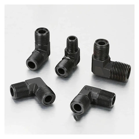 Heavy Duty Hydraulic Elbow Pipe Fitting For 90 Degree Connection Linking Inch To Metric Threads On Farm And Job Site Equipment With Reliable Secure Grip, black 1/2 in