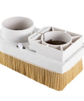 80Mm Spindle Dust Shoe For CNC Routers With Nylon Bristle Brush Universal Dust Cover, side view showing nylon bristles and ABS base
