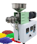 Heavy Duty 3D Printer Filament Extruder Machine With Smooth Adjustable Temperature Control And Knockout Single Screw Rod, showing hopper and motor with colorful plastic pellets.