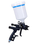 Shop Grade HVLP Paint Sprayer Gun With 600Ml Reusable Gravity Cup and Quick Swap Adapter for precise auto detailing.