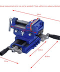 Heavy Duty 4 Inch Cast Iron Bench Vise With Precision Flat Tongs And Two-Way Movement Platform For Serious DIY Folks And Pro Shop Grind That Never Fails, shown from the side with measurements.
