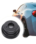 Black Two-Groove Crankshaft Pulley For Ford 289 302 V8 Engines, Beefy Dual Belt Grooves Power Transmission Pulley With High-Temp Oil-Resistant Rubber, Smooth Idling, Vibration Dampening, Easy Alignment on black die-cast iron
