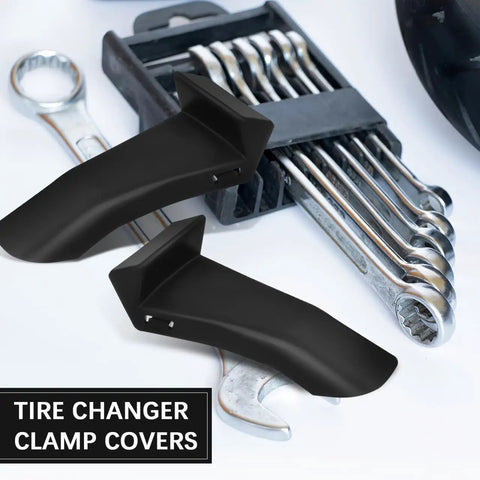 4 Pack Tire Changer Jaw Protectors Black Clamp Covers For Wheel Demount Machines Rim Safety Guards That Shield Jaws From Scratches And Dents Pro Shop Tire Service Tool on wrenches background