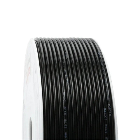 Real Deal PU Air Hose Tube Pipe For Compressor Tubing 20M Transparent Flex, black coiled hose on a spool for pneumatic use.